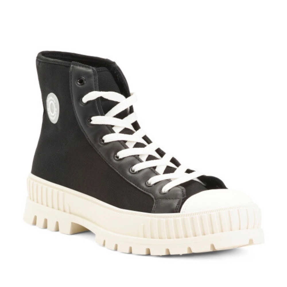 French Connection Danika high-top platform sneakers combat style‎ NIB 7 Black
